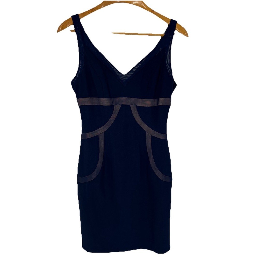 Piper Lime Womens Bodycon Mesh Panel Dress Size M Navy Stretch Revenge Going Out